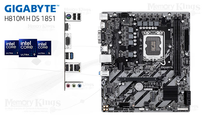 motherboard gigabyte h810m h, chipset intel h810,lga 1851, micro-atx[@@@]soporta proc